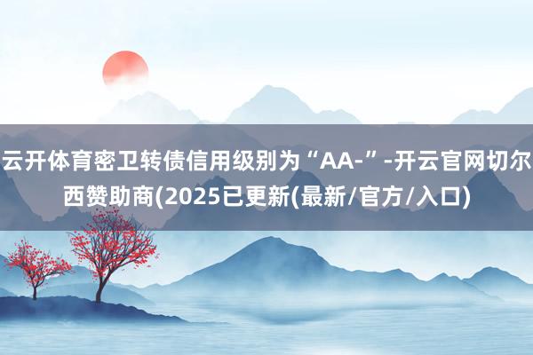 云开体育密卫转债信用级别为“AA-”-开云官网切尔西赞助商(2025已更新(最新/官方/入口)